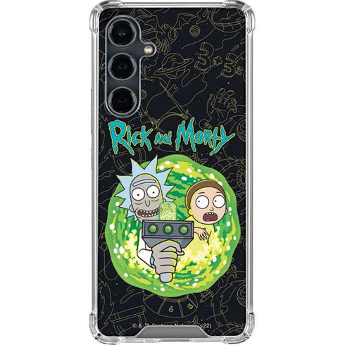 Adult Swim Rick and Morty Portal Travel Galaxy S23 FE Clear Case